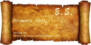 Brumecz Solt névjegykártya